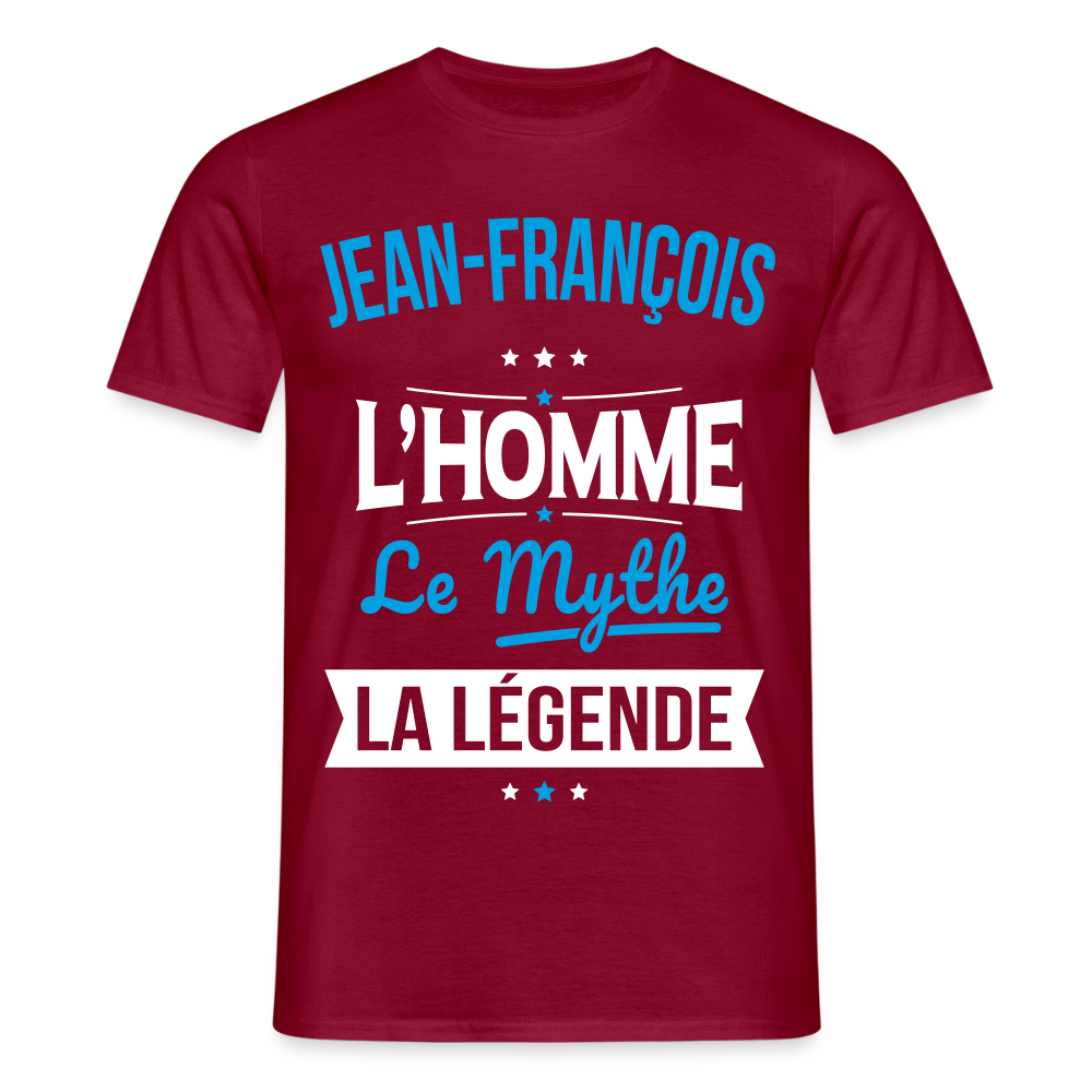 T-shirt Homme - Jean-François - l'Homme - le Mythe - la Légende - rouge brique