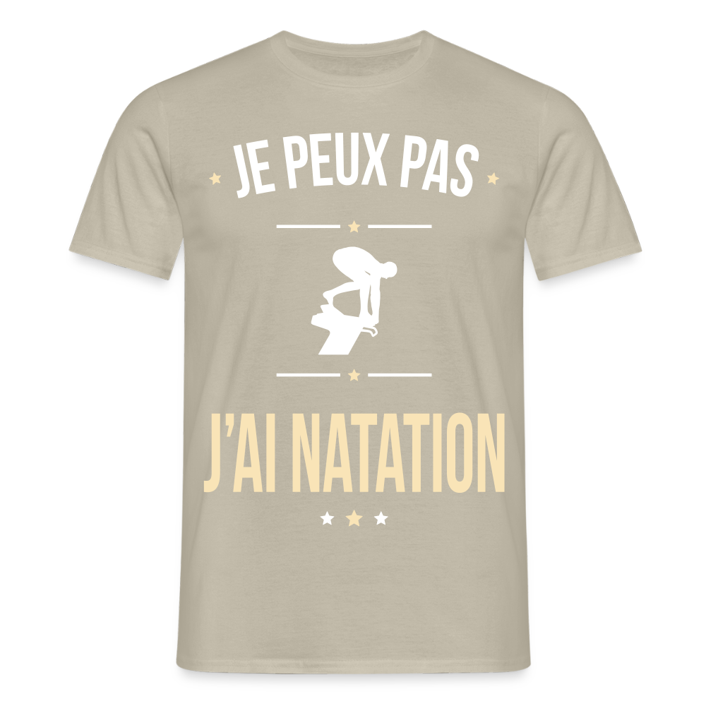 T-shirt Homme - Je peux pas j'ai Natation - beige sable