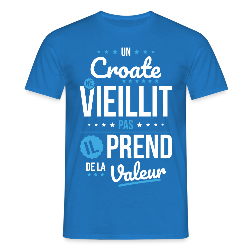 T-shirt Homme - Un Croate ne vieillit pas - bleu royal
