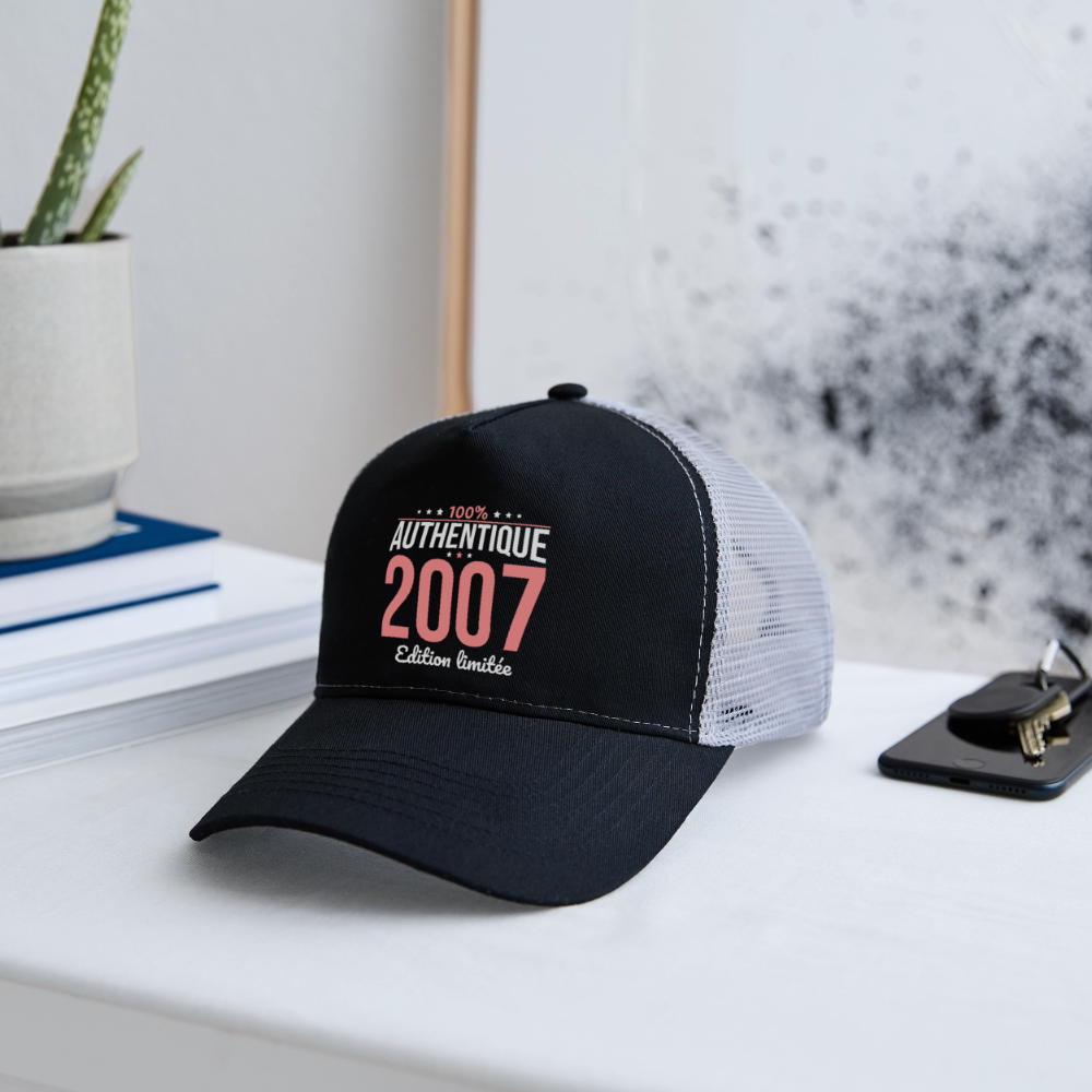 Casquette Trucker - Anniversaire 18 Ans - 100% Authentique 2007 - noir/gris pierre
