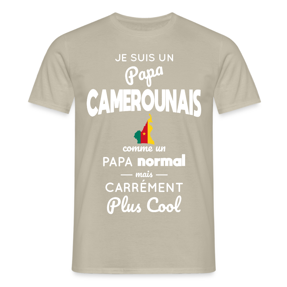 T-shirt Homme - Papa Camerounais Plus Cool - beige sable
