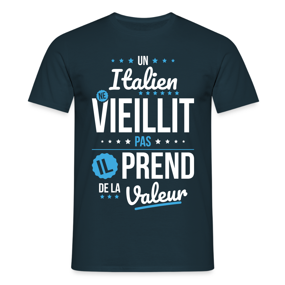T-shirt Homme - Un Italien ne vieillit pas - marine