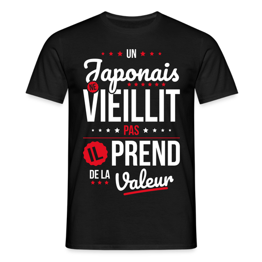 T-shirt Homme - Un Japonais ne vieillit pas - noir