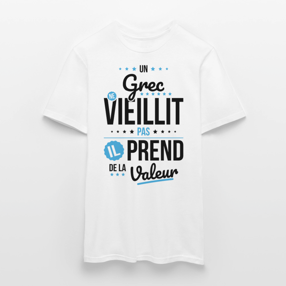 T-shirt Homme - Un Grec ne vieillit pas - blanc