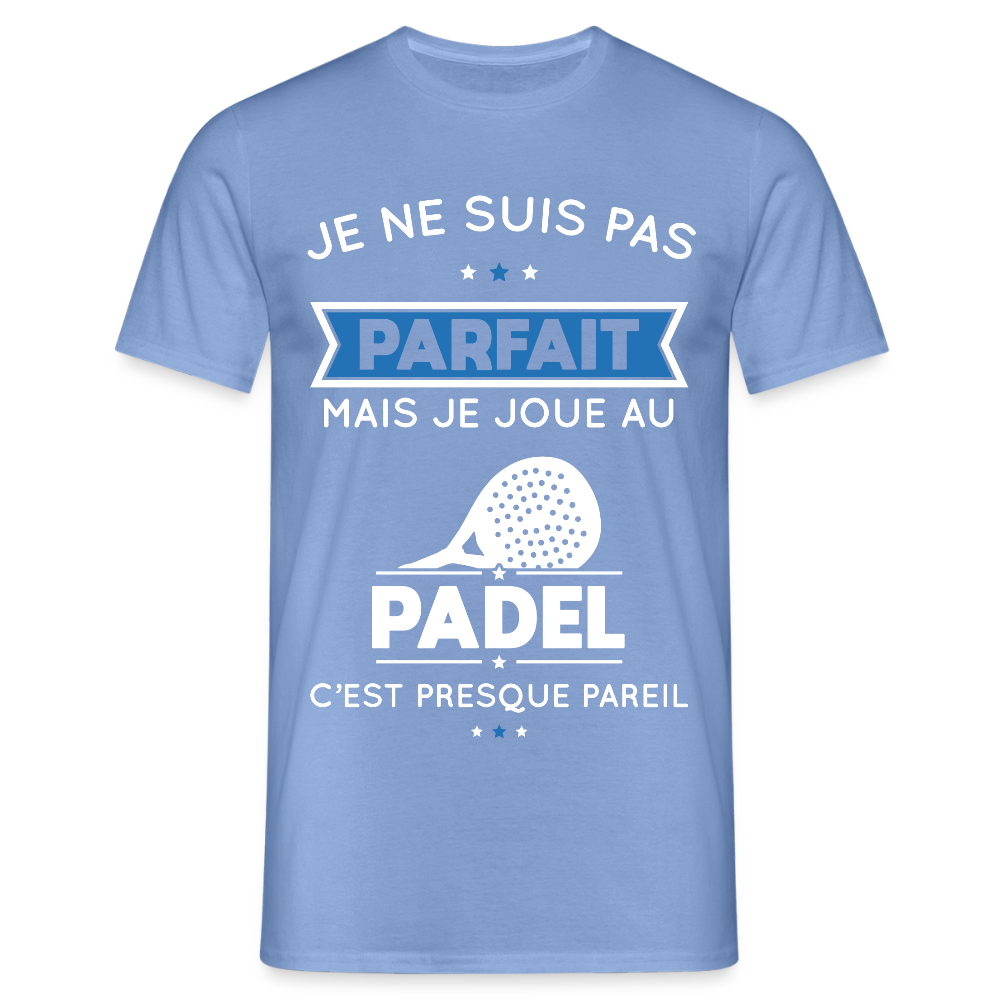 T-shirt Homme - Je Ne Suis Pas Parfait Mais Je Joue Au Padel - carolina blue