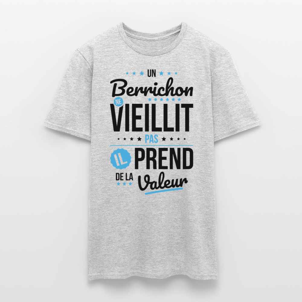 T-shirt Homme - Un Berrichon ne vieillit pas - gris chiné