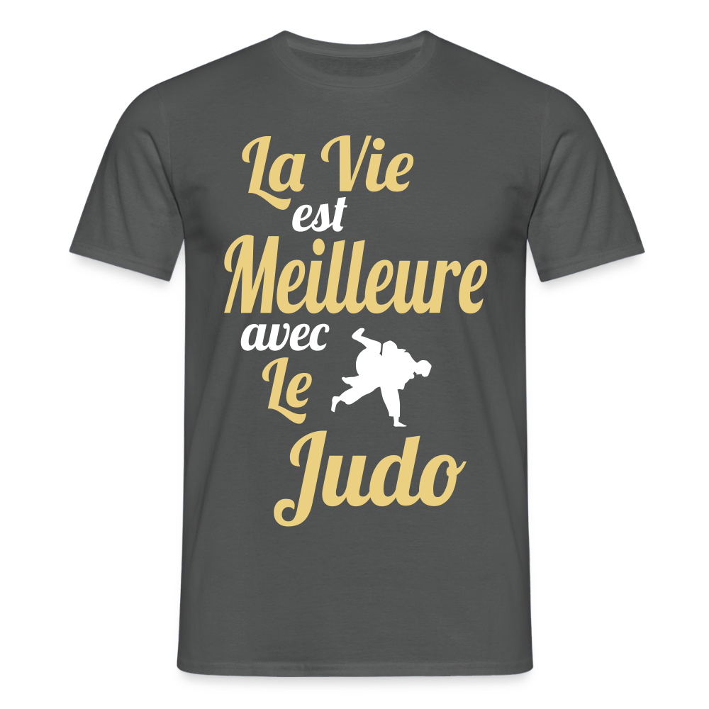 T-shirt Homme - La vie est meilleure avec le Judo - charbon