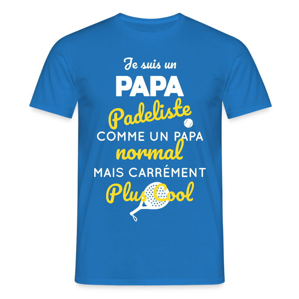 T-shirt Homme - Papa Padeliste Plus Cool - bleu royal