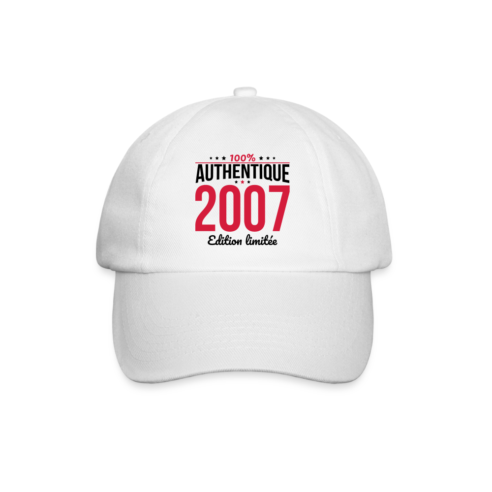 Casquette classique - Anniversaire 18 Ans - 100% Authentique 2007 - blanc/blanc