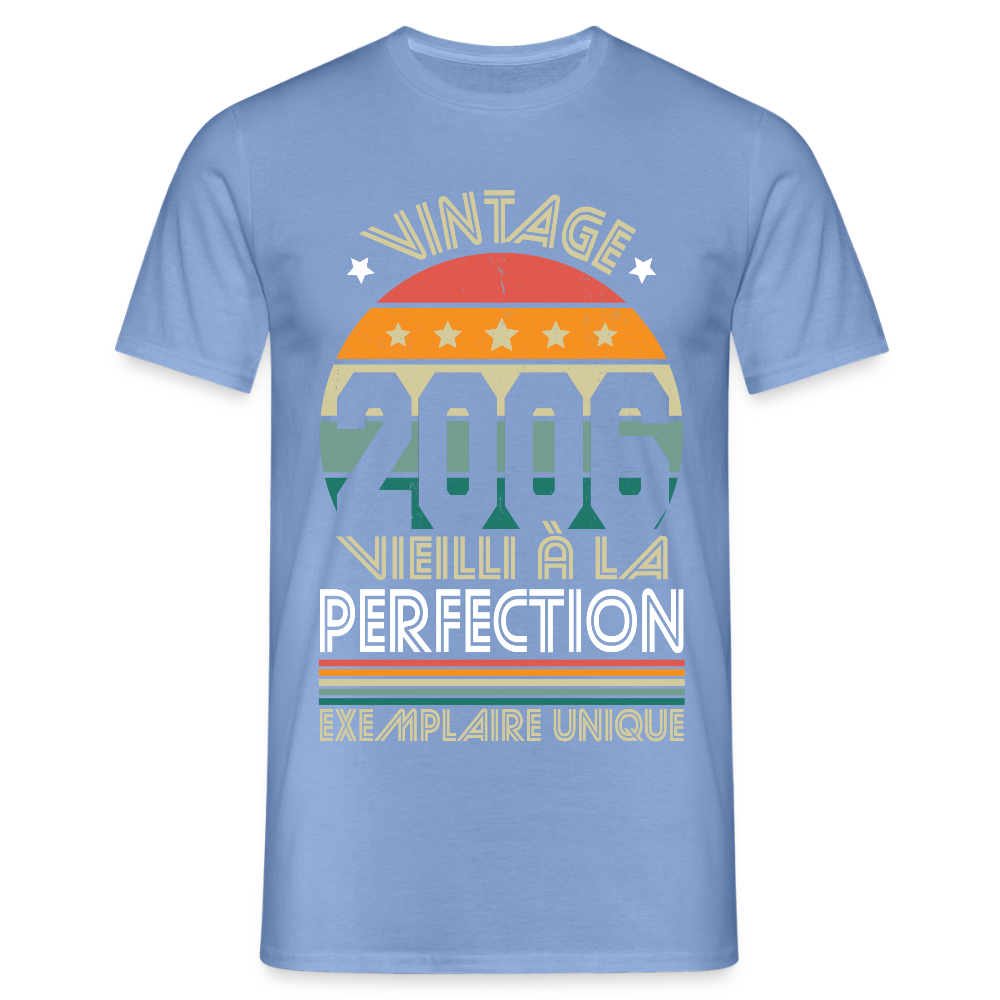 T-shirt Homme - Anniversaire 19 Ans - Vintage 2006 - carolina blue