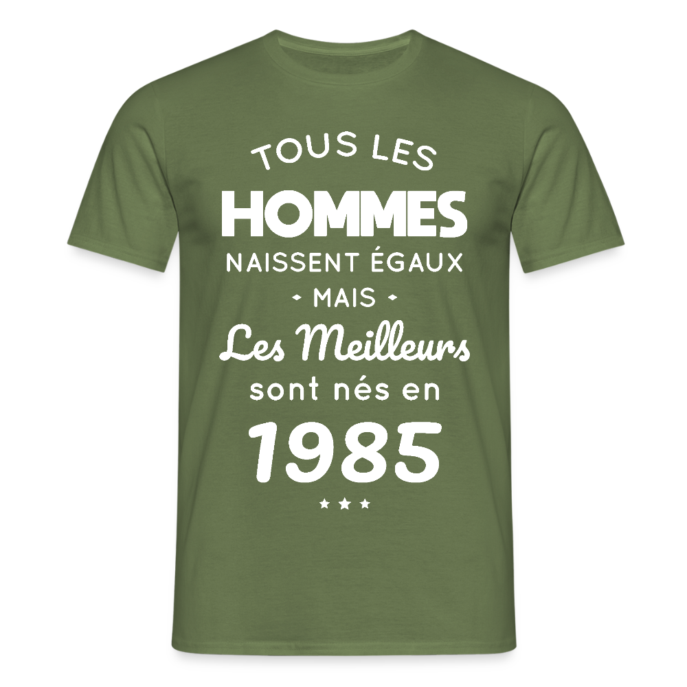 T-shirt Homme - Anniversaire 40 Ans - Les meilleurs sont nés en 1985 - vert militaire