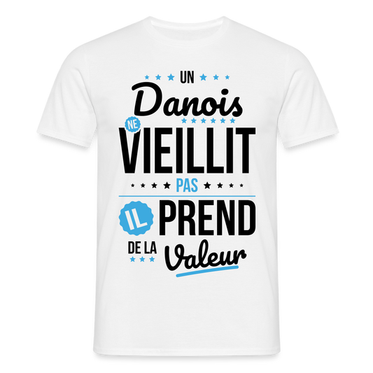 T-shirt Homme - Un Danois ne vieillit pas - blanc