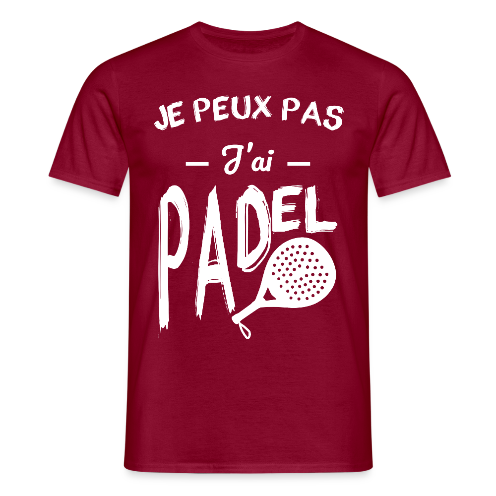 T-shirt padel Homme - Je peux pas j'ai padel - rouge brique