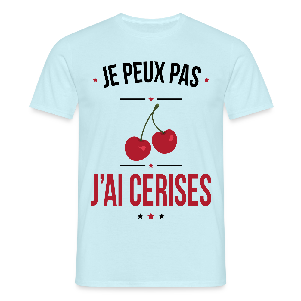 T-shirt Homme - Je peux pas j'ai cerises - ciel