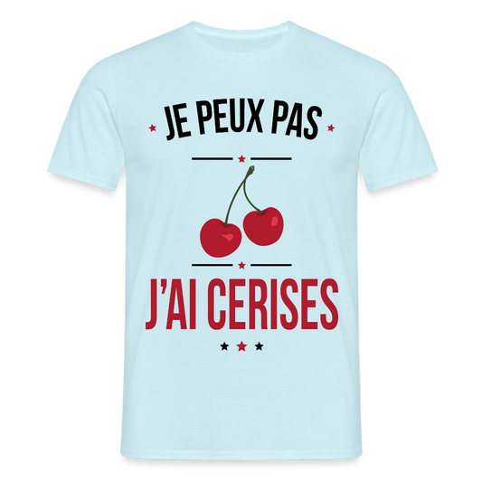 T-shirt Homme - Je peux pas j'ai cerises - ciel