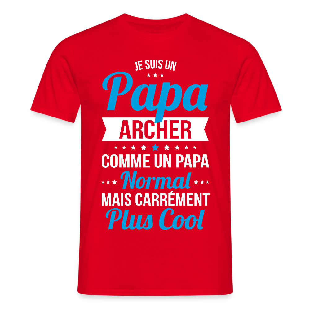 T-shirt Homme - Papa archer plus cool - rouge