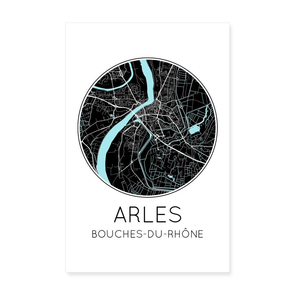 Poster Arles - Plan Arles - 20 x 30 cm - blanc