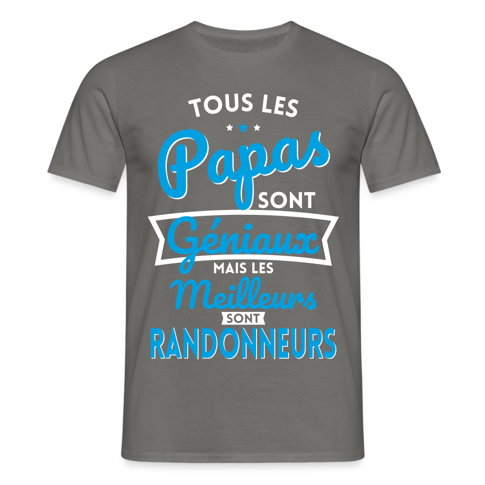 T-shirt Homme - Papas géniaux - Les meilleurs sont randonneurs - gris graphite