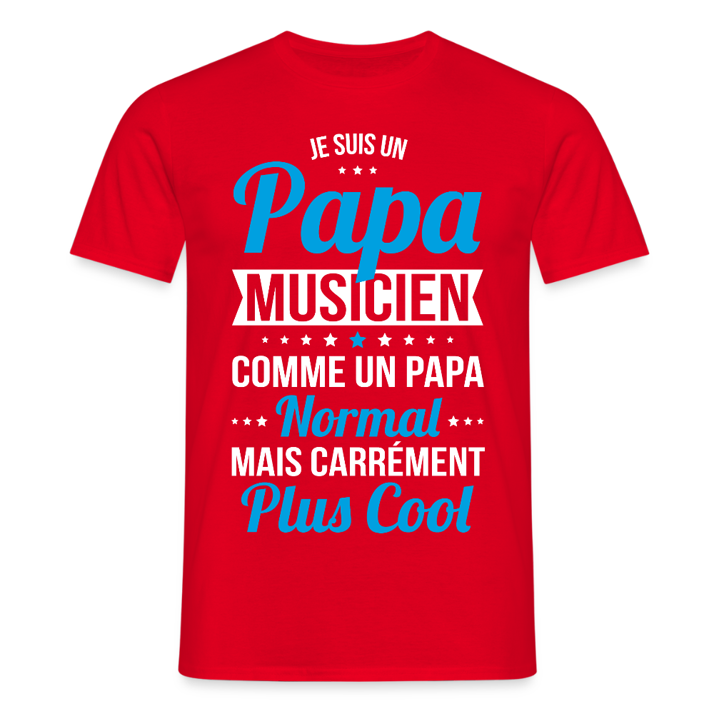 T-shirt Homme - Papa musicien plus cool - rouge