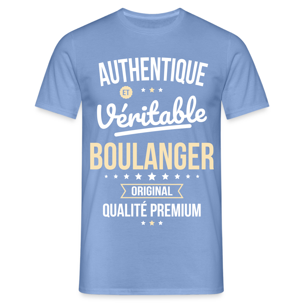 T-shirt Homme - Authentique et véritable Boulanger - carolina blue