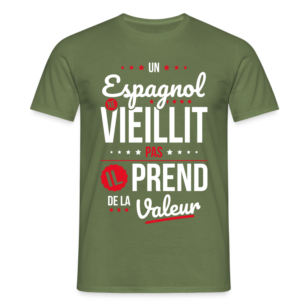 T-shirt Homme - Un Espagnol ne vieillit pas - vert militaire