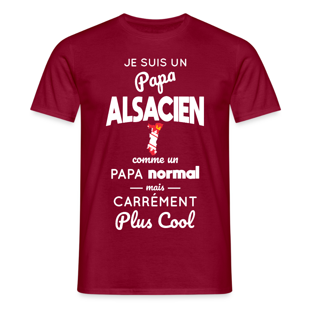 T-shirt Homme - Papa Alsacien Plus Cool - rouge brique