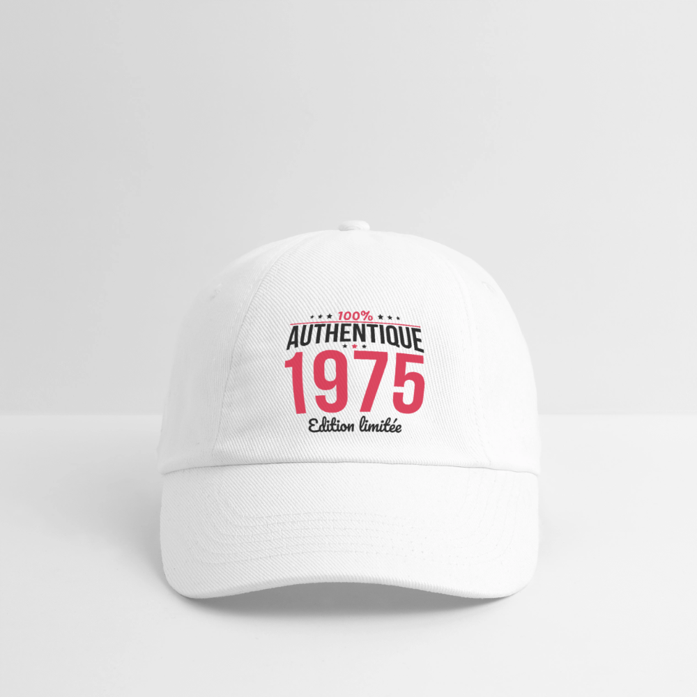 Casquette classique - Anniversaire 50 Ans - 100% Authentique 1975 - blanc/blanc