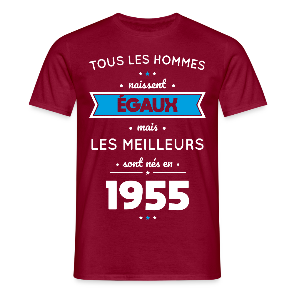T-shirt Homme - Anniversaire 70 Ans - Les meilleurs sont nés en 1955 - rouge brique