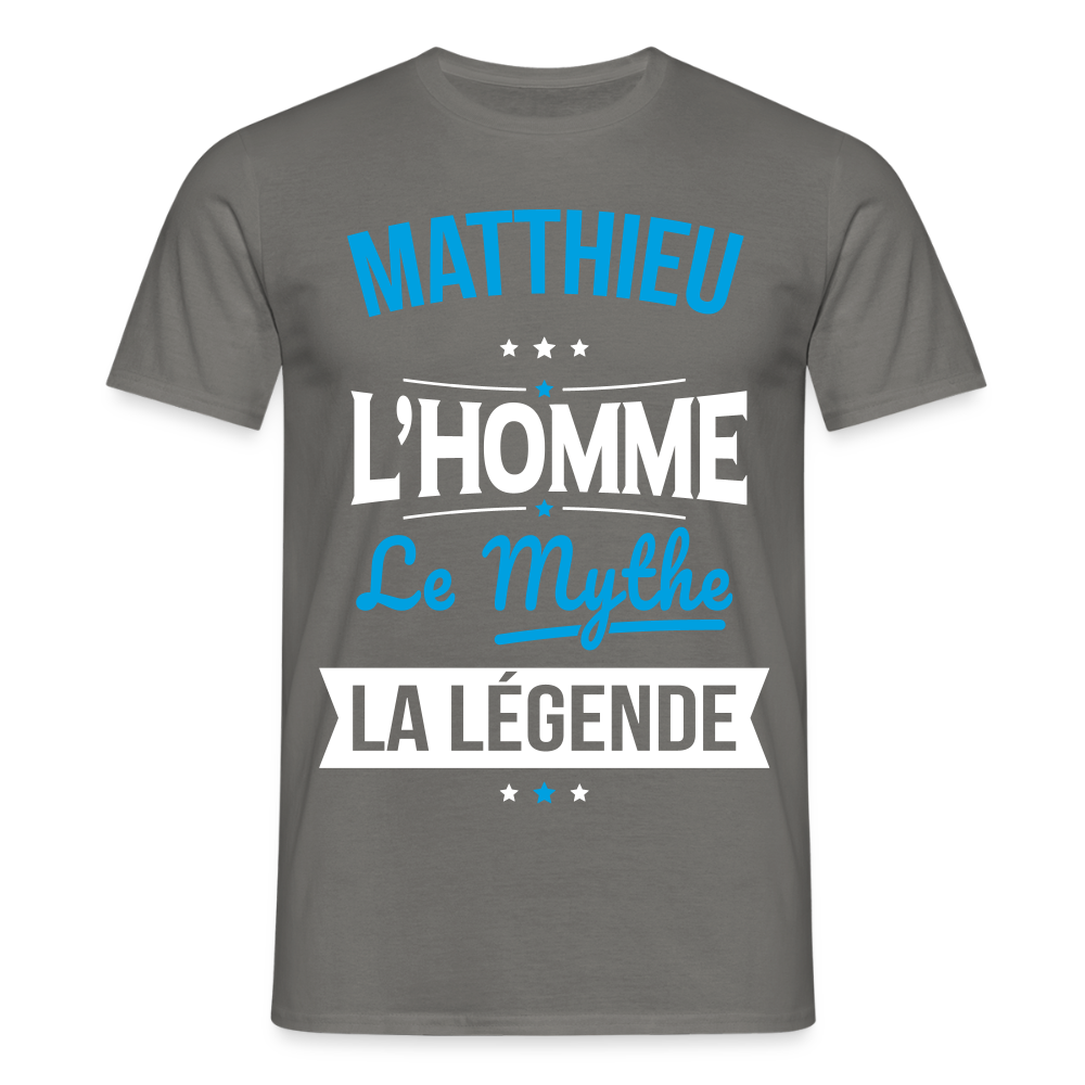 T-shirt Homme - Matthieu - l'Homme - le Mythe - la Légende - gris graphite