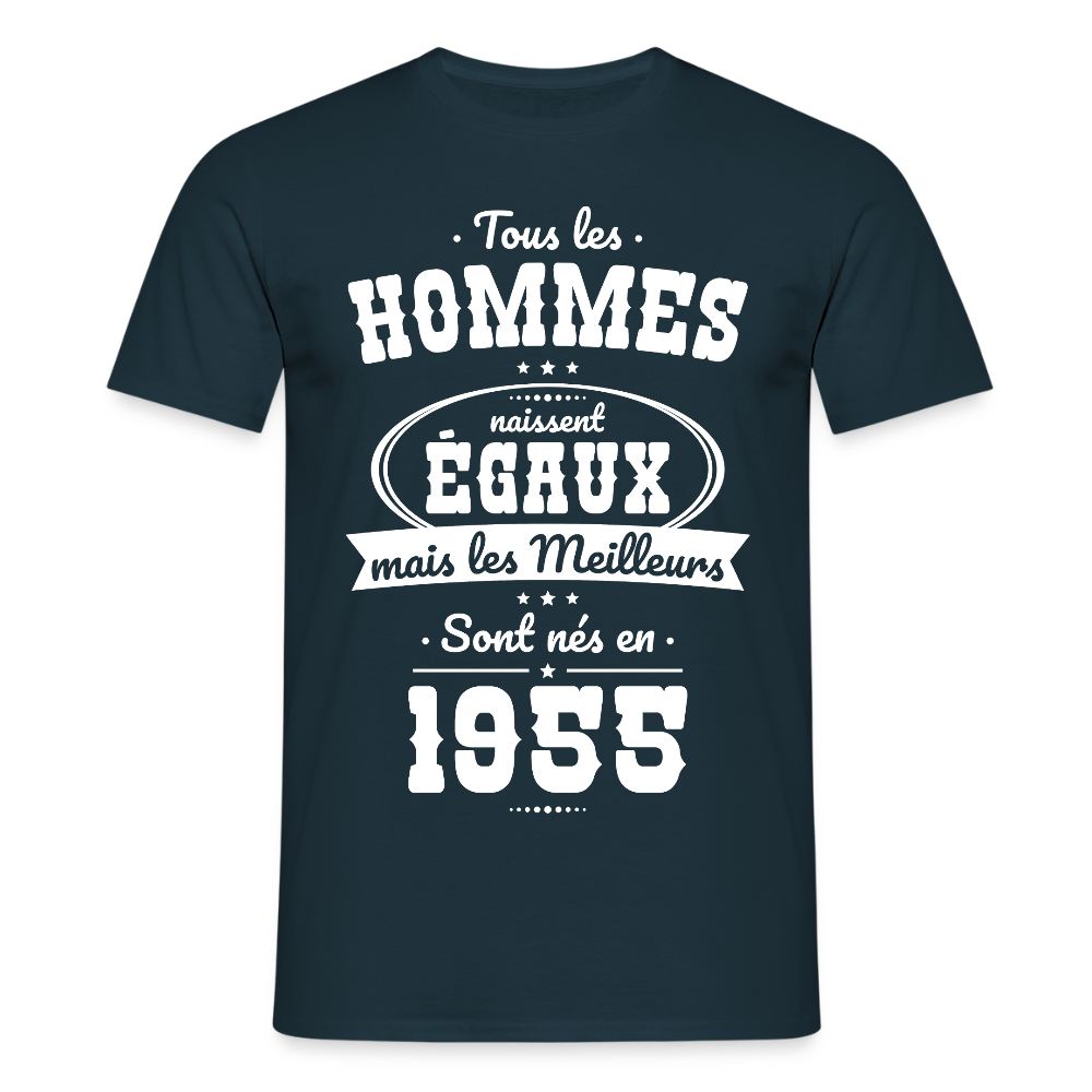 T-shirt Homme - Anniversaire 70 Ans - Les meilleurs sont nés en 1955 - marine