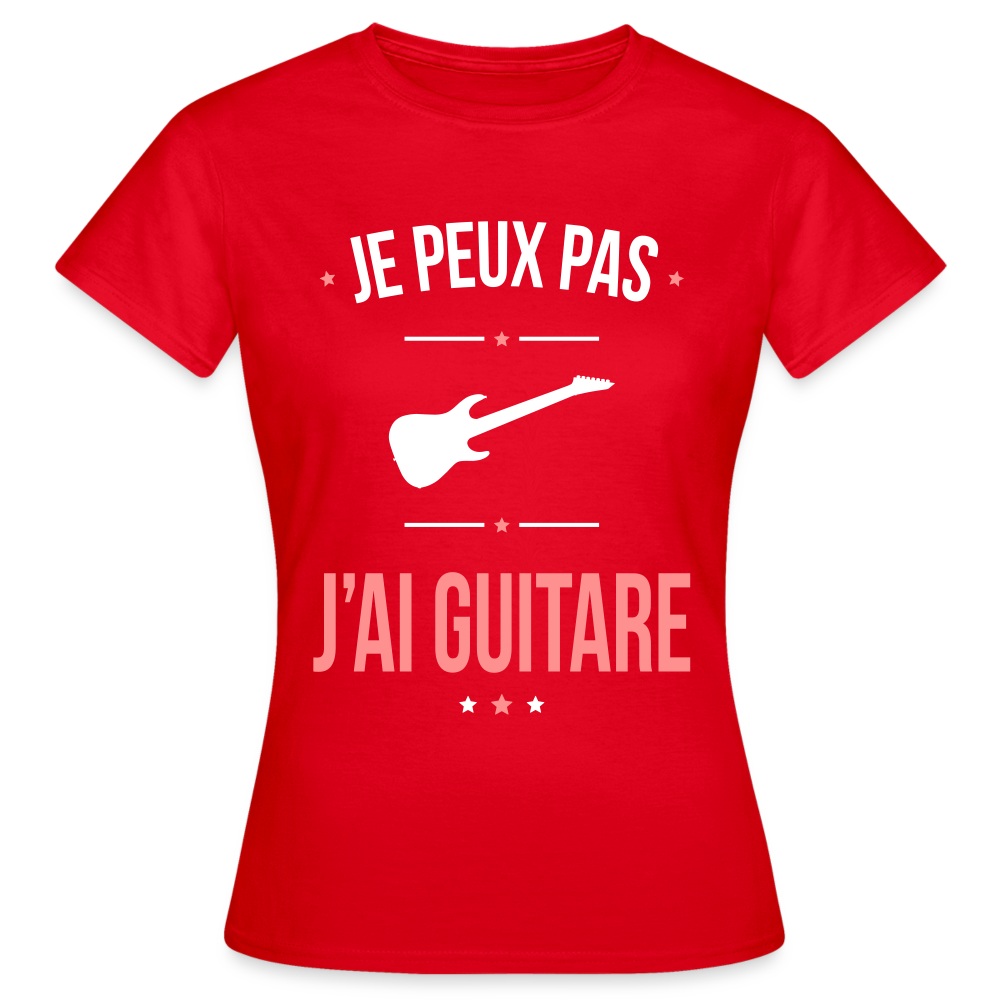T-shirt Femme - Je peux pas j'ai Guitare - rouge