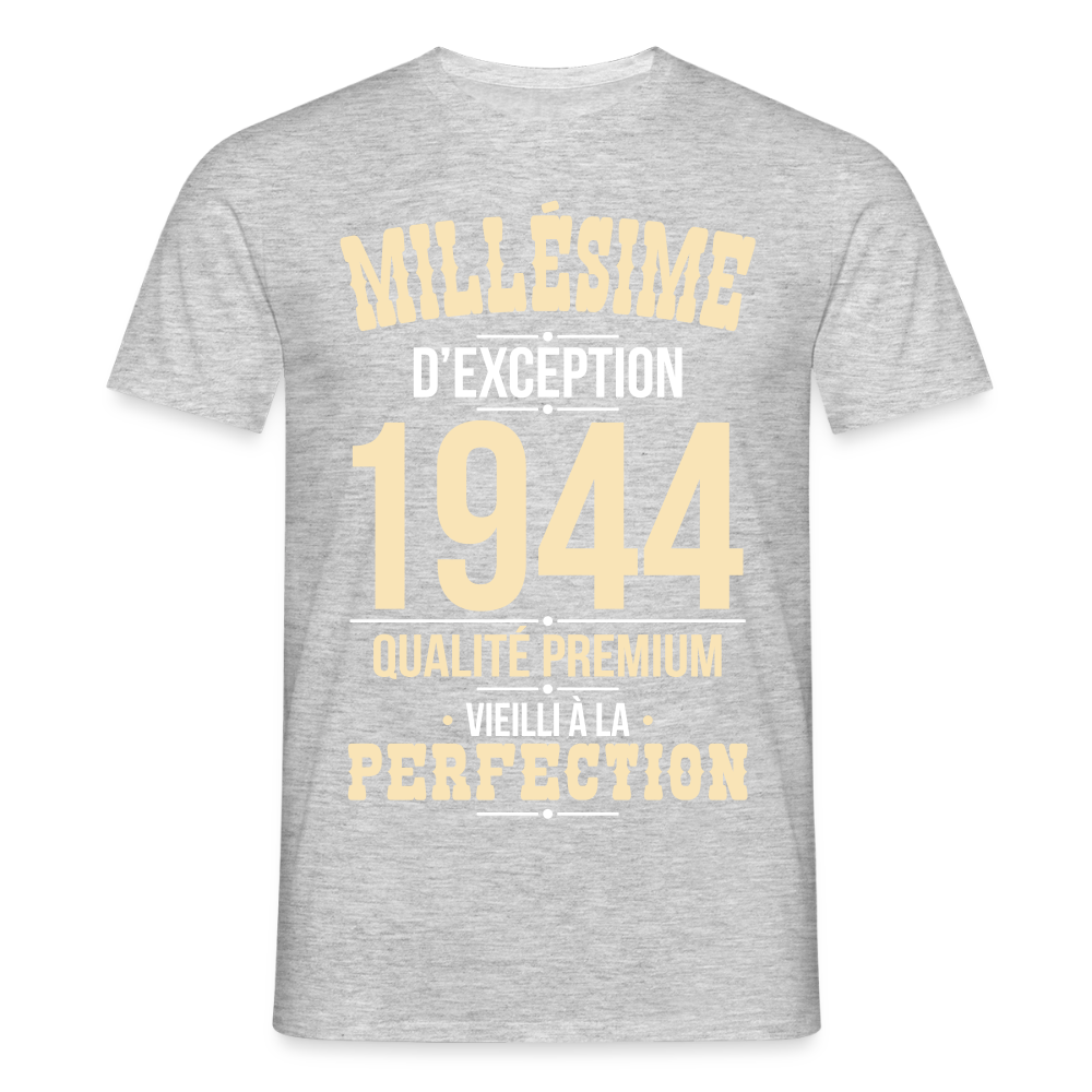 T-shirt Homme - Anniversaire 81 Ans - Millésime 1944 - gris chiné