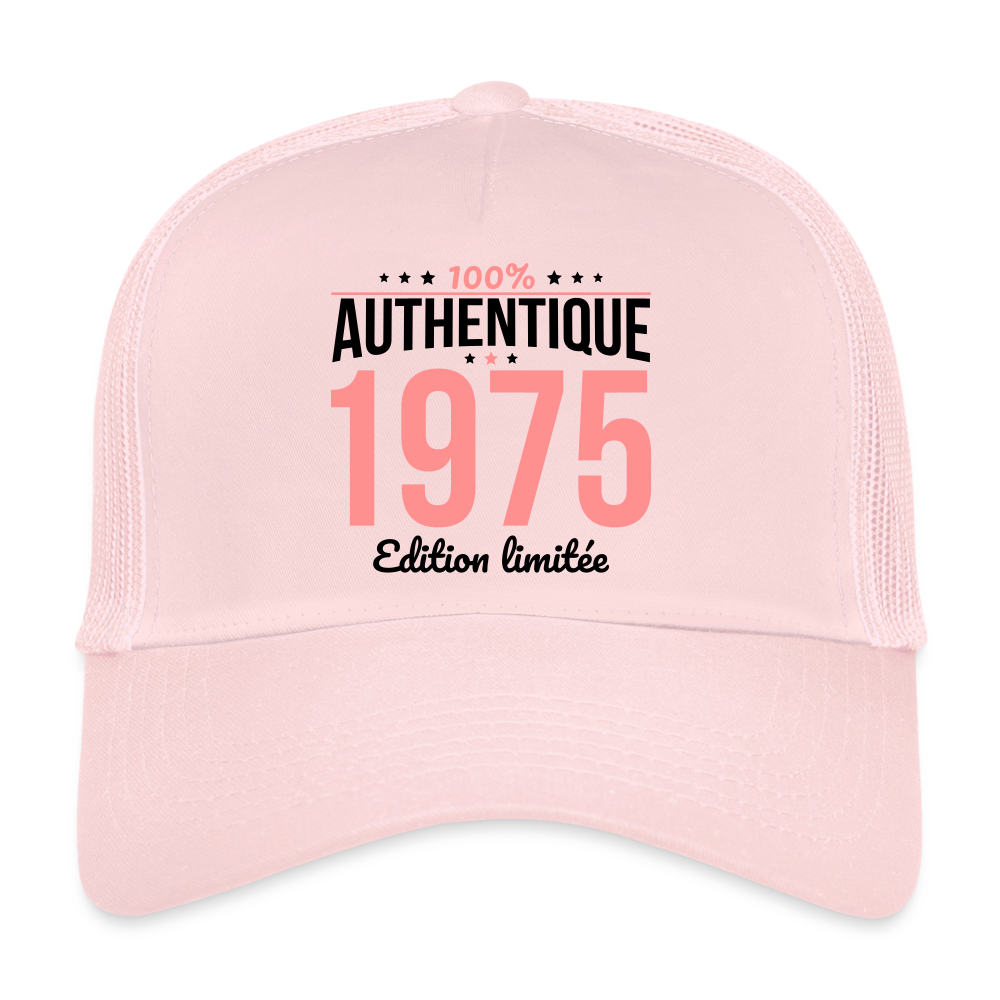 Casquette Trucker - Anniversaire 50 Ans - 100% Authentique 1975 - rose pâle