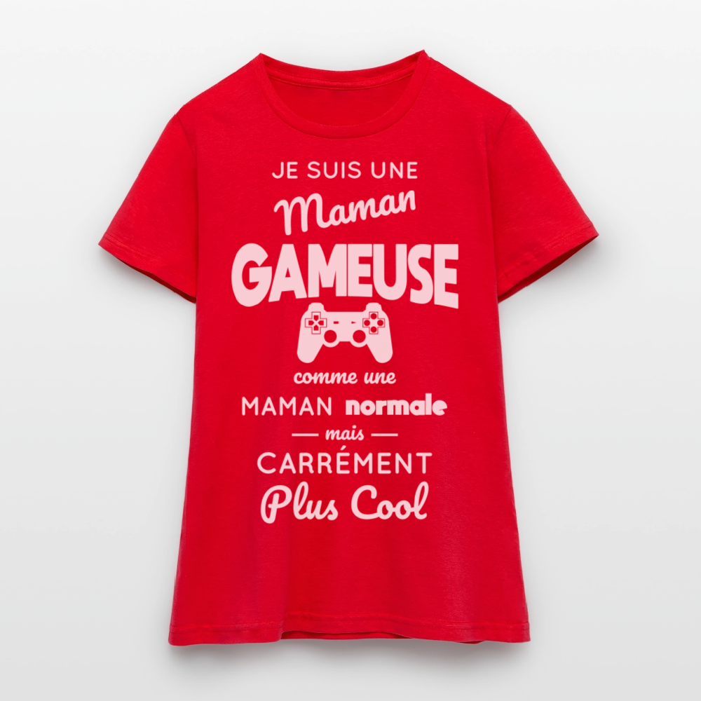 T-shirt Femme - Maman gameuse plus cool - rouge