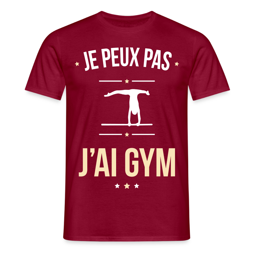 T-shirt Homme - Je peux pas j'ai Gym - rouge brique