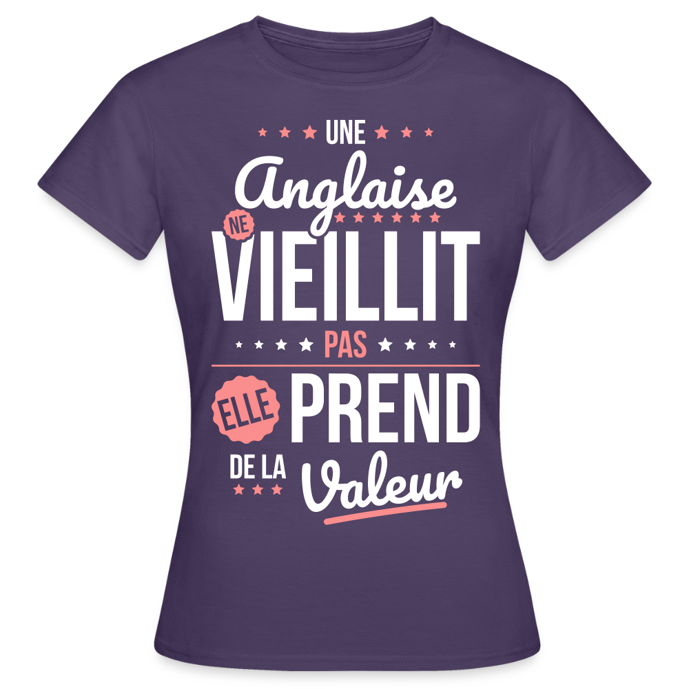 T-shirt Femme - Une Anglaise ne vieillit pas - violet foncé