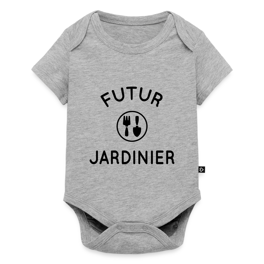Body Bébé bio manches courtes - Futur jardinier - gris chiné