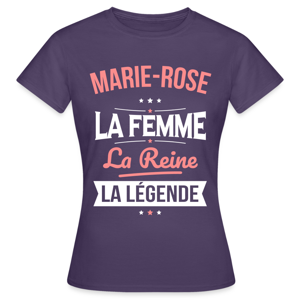 T-shirt Femme - Marie-Rose - la Femme - la Reine - la Légende - violet foncé