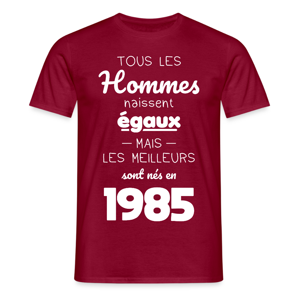 T-shirt Homme - Anniversaire 40 Ans - Les meilleurs sont nés en 1985 - rouge brique