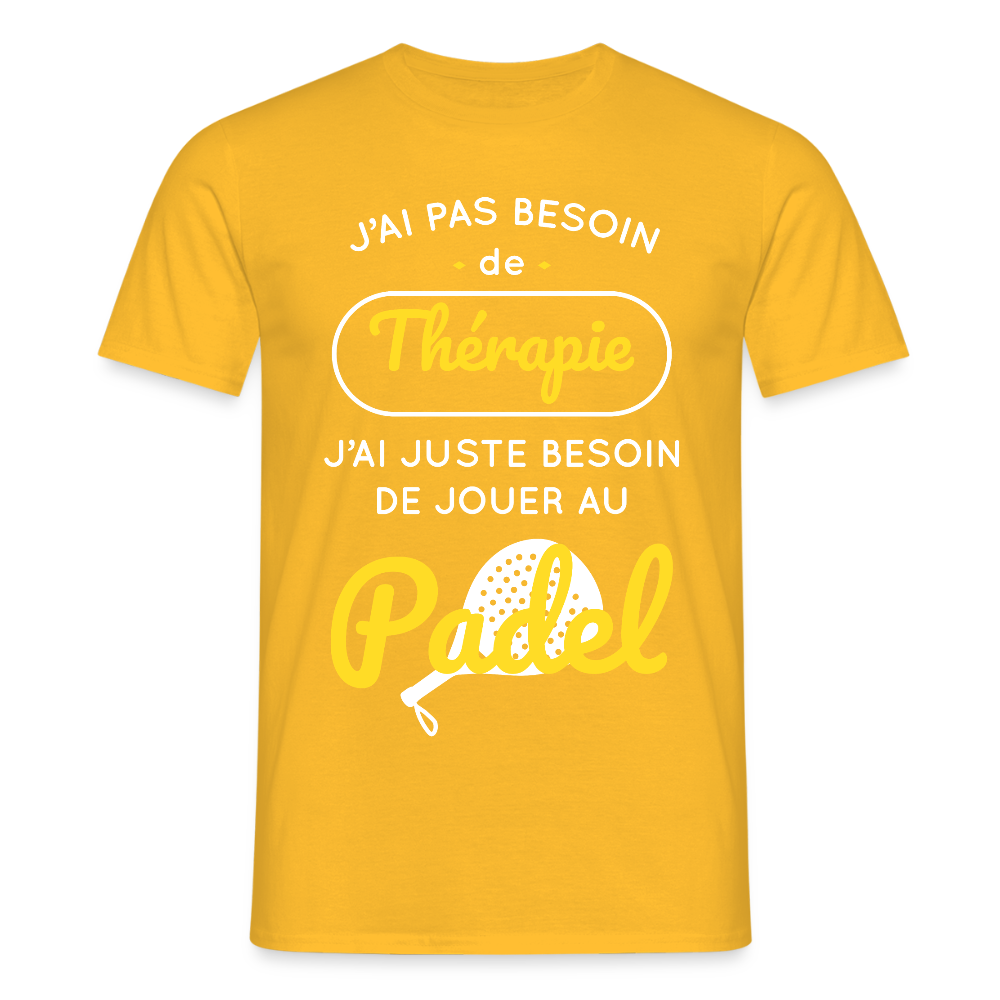 T-shirt Homme - Besoin De Jouer Au Padel - jaune