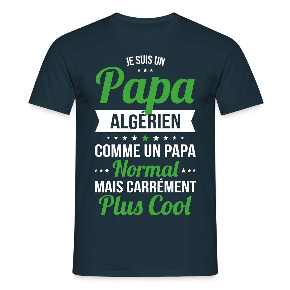 T-shirt Homme - Papa Algérien Plus Cool - marine