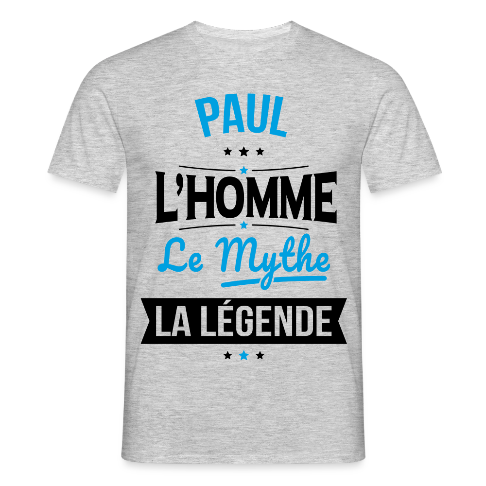 T-shirt Homme - Paul - l'Homme - le Mythe - la Légende - gris chiné