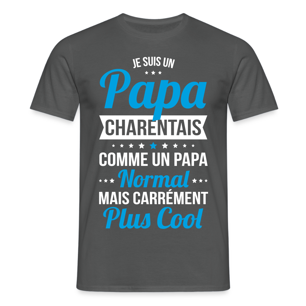 T-shirt Homme - Papa Charentais Plus Cool - charbon