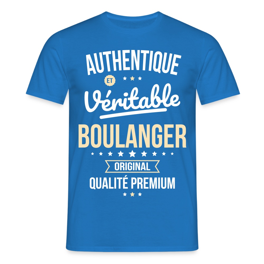T-shirt Homme - Authentique et véritable Boulanger - bleu royal