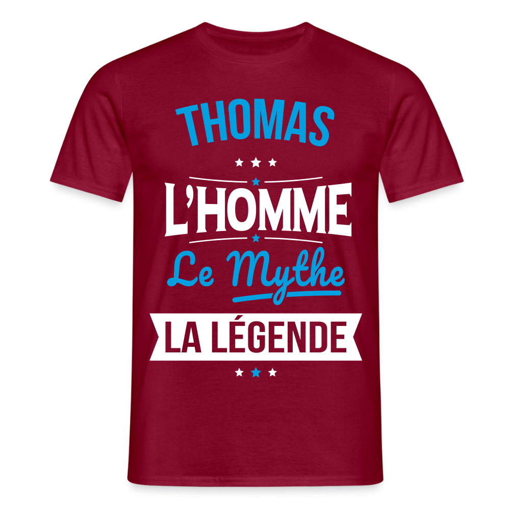 T-shirt Homme - Thomas - l'Homme - le Mythe - la Légende - rouge brique