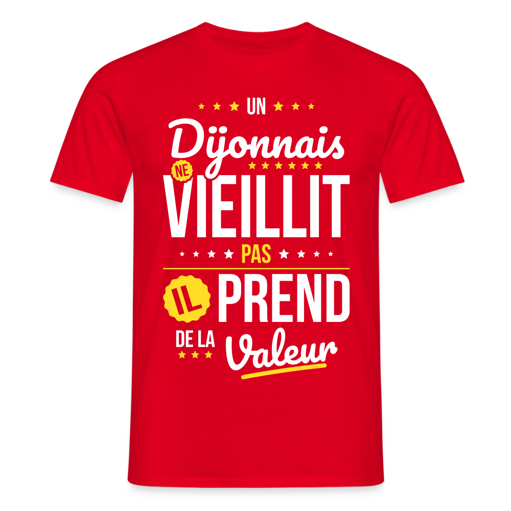 T-shirt Homme - Un Dijonnais ne vieillit pas - rouge
