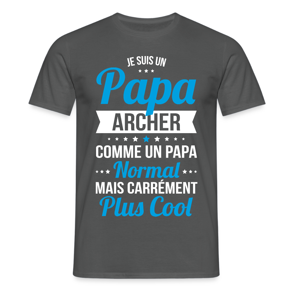 T-shirt Homme - Papa archer plus cool - charbon