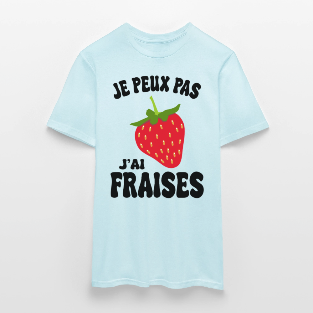 T-shirt Homme - Je peux pas j'ai fraises - ciel