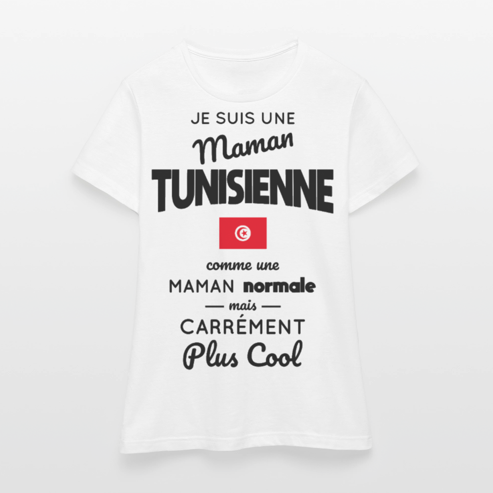 T-shirt Femme - Maman Tunisienne plus cool - blanc