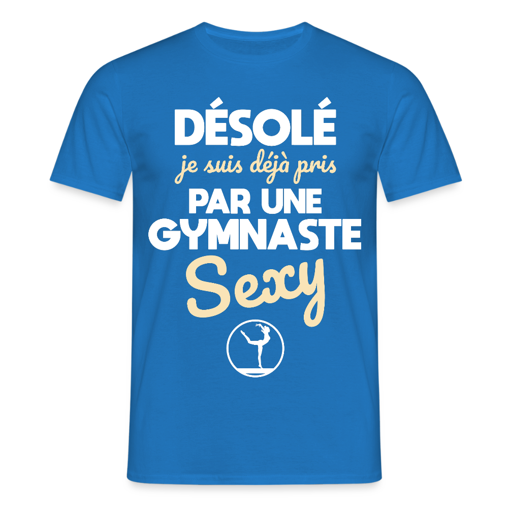 T-shirt Homme - Je suis pris par une gymnaste sexy - bleu royal